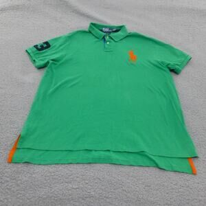 Polo Ralph Lauren Shirt Mens XXL Custom Fit Big Pony Green Rugby Short Sleeve